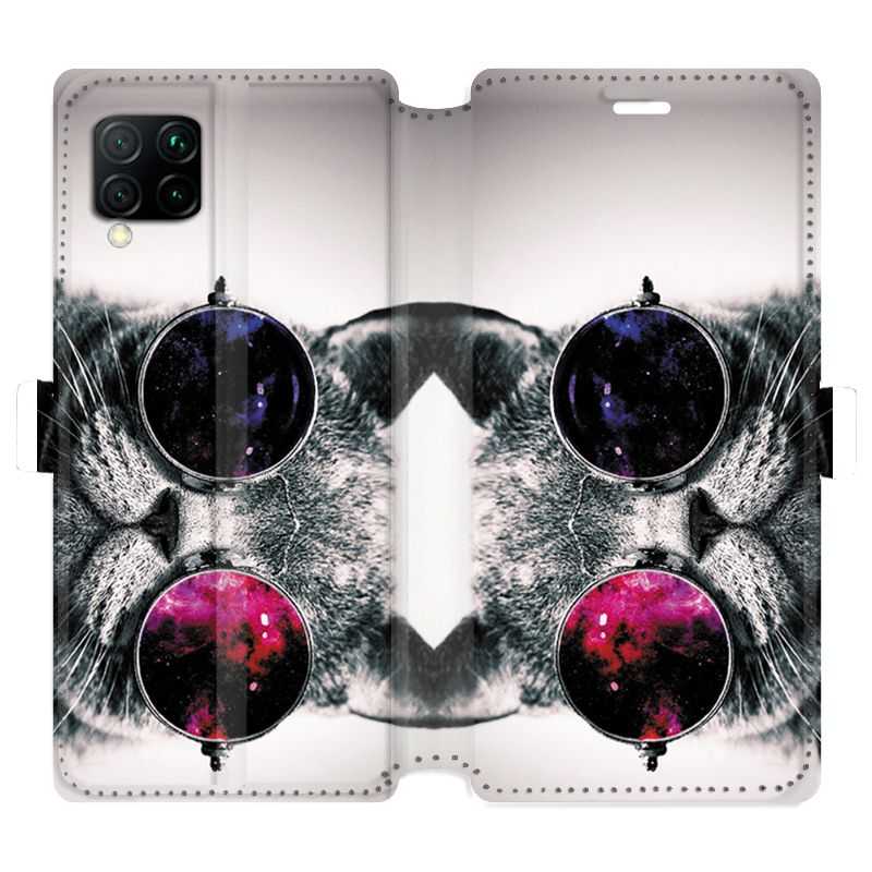 Housse cuir portefeuille pour Huawei P40 Lite Chat Fashion