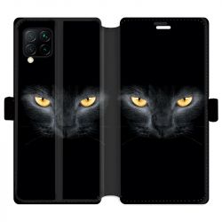 Housse cuir portefeuille pour Huawei P40 Lite Chat Noir