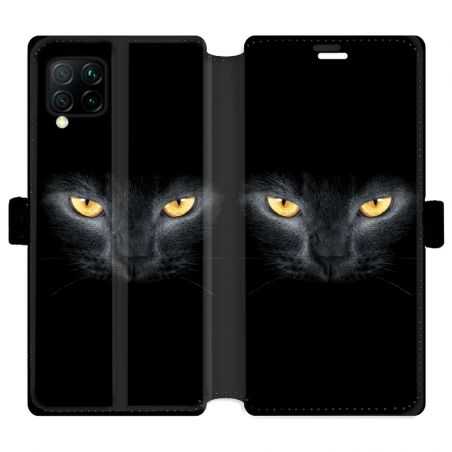 Housse cuir portefeuille pour Huawei P40 Lite Chat Noir