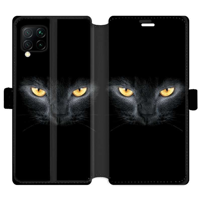 Housse cuir portefeuille pour Huawei P40 Lite Chat Noir
