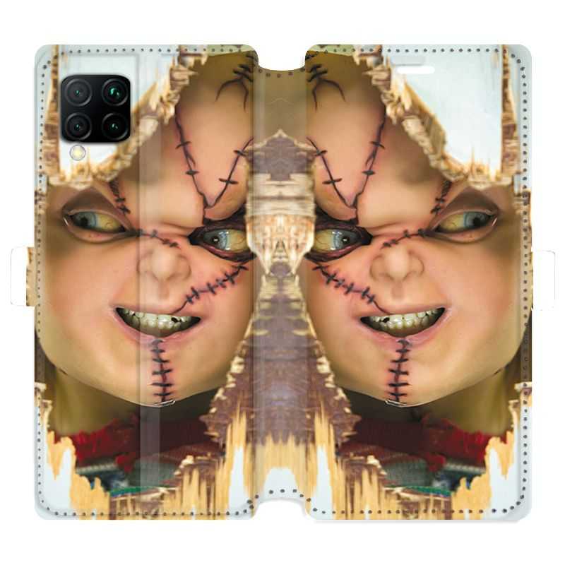 Housse cuir portefeuille pour Huawei P40 Lite Chucky Blanc