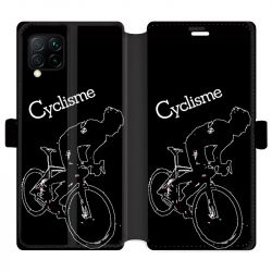 Housse cuir portefeuille pour Huawei P40 Lite Cyclisme Ombre blanche