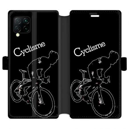 Housse cuir portefeuille pour Huawei P40 Lite Cyclisme Ombre blanche
