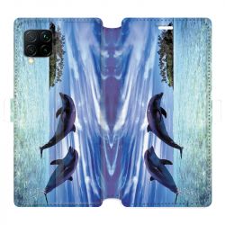 Housse cuir portefeuille pour Huawei P40 Lite Dauphin ile