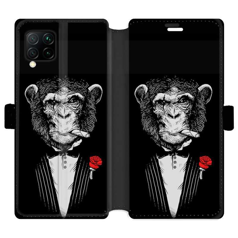 Housse cuir portefeuille pour Huawei P40 Lite Decale Singe Mafia