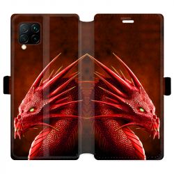 Housse cuir portefeuille pour Huawei P40 Lite Dragon Rouge