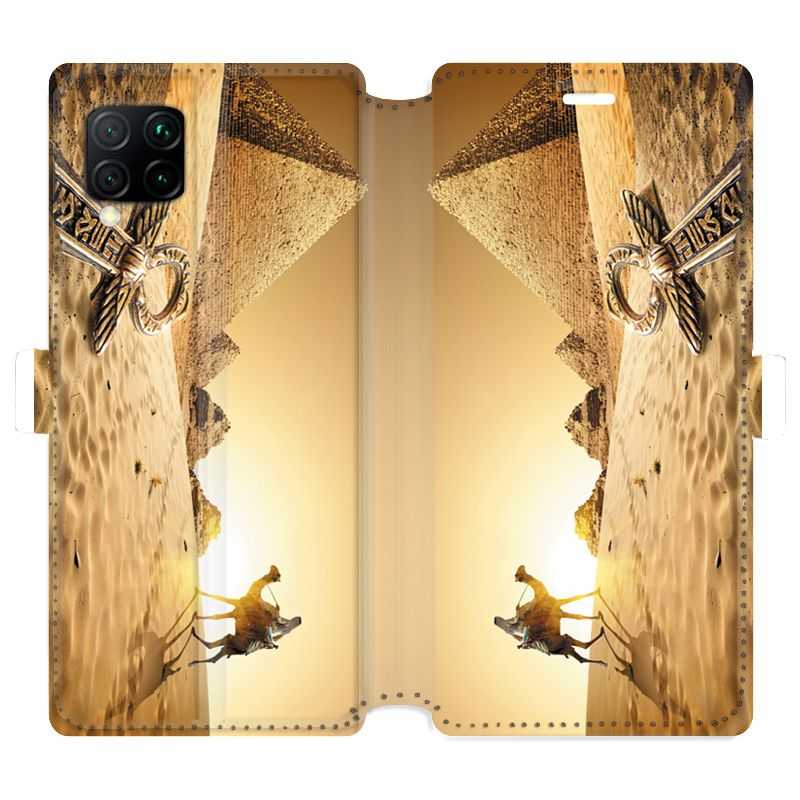 Housse cuir portefeuille pour Huawei P40 Lite Egypte Chameau