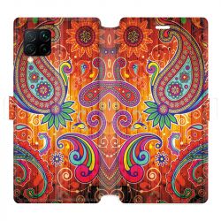 Housse cuir portefeuille pour Huawei P40 Lite fleur psychedelic