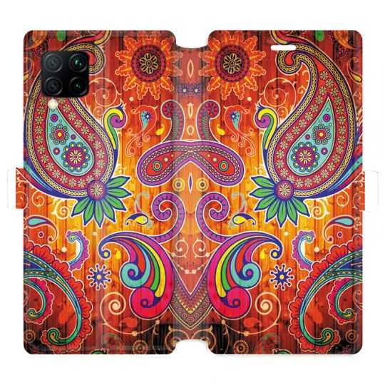 Housse cuir portefeuille pour Huawei P40 Lite fleur psychedelic