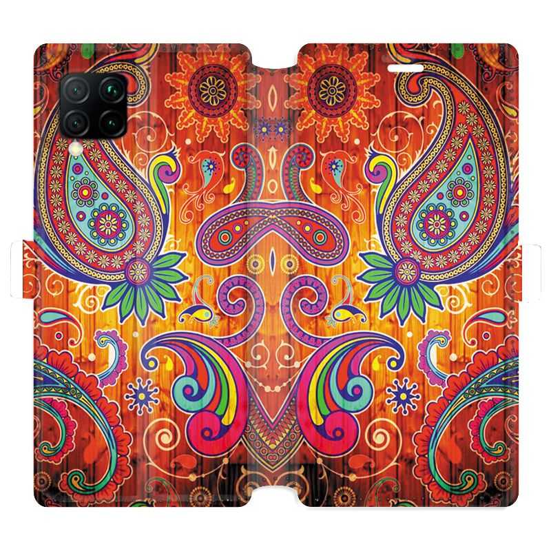 Housse cuir portefeuille pour Huawei P40 Lite fleur psychedelic