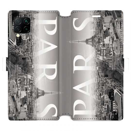 Housse cuir portefeuille pour Huawei P40 Lite France Paris Vintage