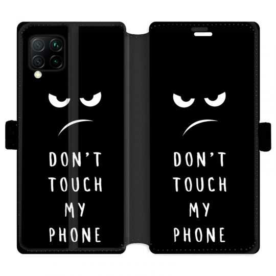 Housse cuir portefeuille pour Huawei P40 Lite Humour don't touch