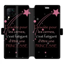 Housse cuir portefeuille pour Huawei P40 Lite Humour princesse