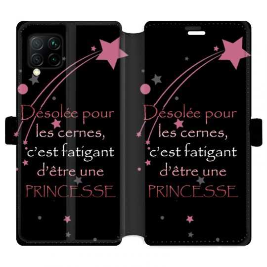 Housse cuir portefeuille pour Huawei P40 Lite Humour princesse