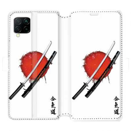 Housse cuir portefeuille pour Huawei P40 Lite Japon épée
