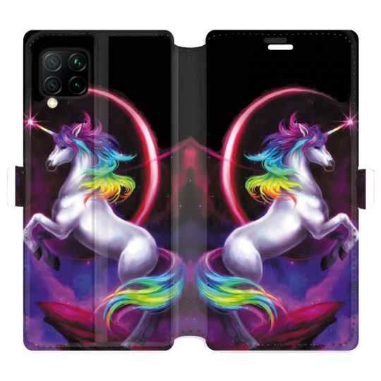 Housse cuir portefeuille pour Huawei P40 Lite Licorne Arc en ciel