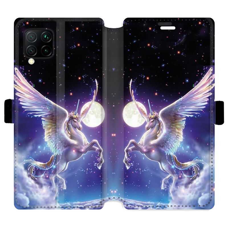 Housse cuir portefeuille pour Huawei P40 Lite Licorne Céleste