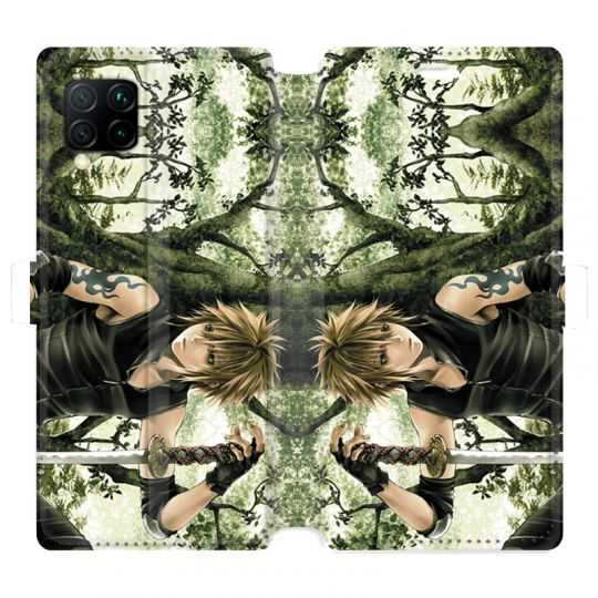 Housse cuir portefeuille pour Huawei P40 Lite Manga bois