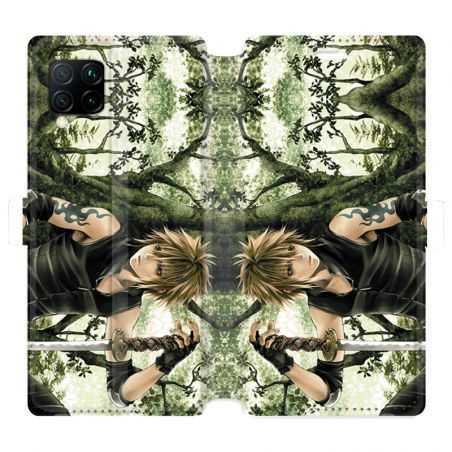 Housse cuir portefeuille pour Huawei P40 Lite Manga bois