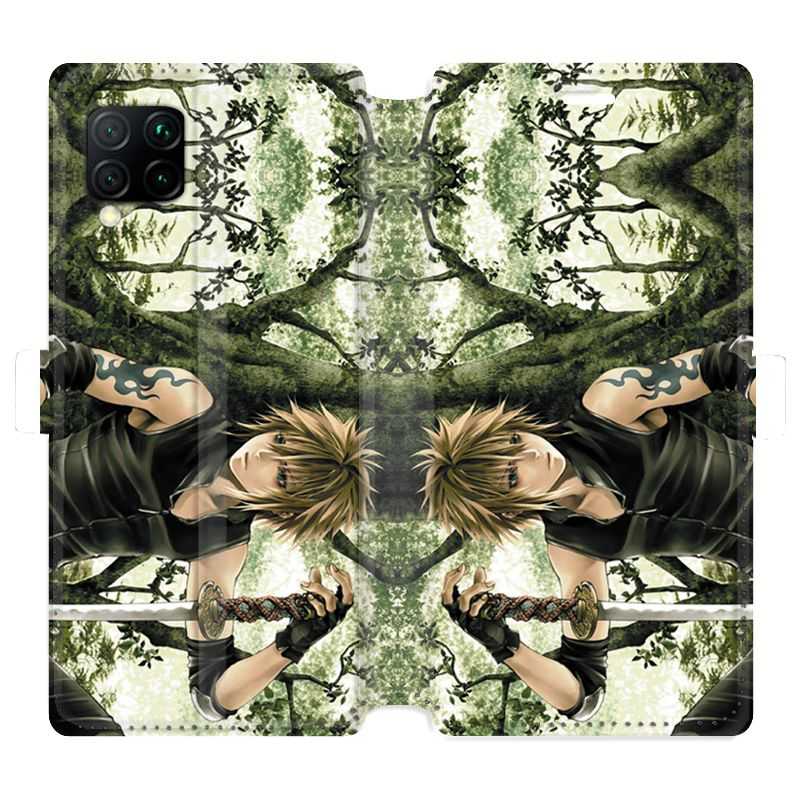 Housse cuir portefeuille pour Huawei P40 Lite Manga bois