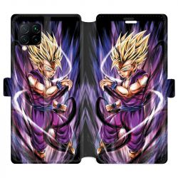 Housse cuir portefeuille pour Huawei P40 Lite Manga Dragon Ball Sangohan violet