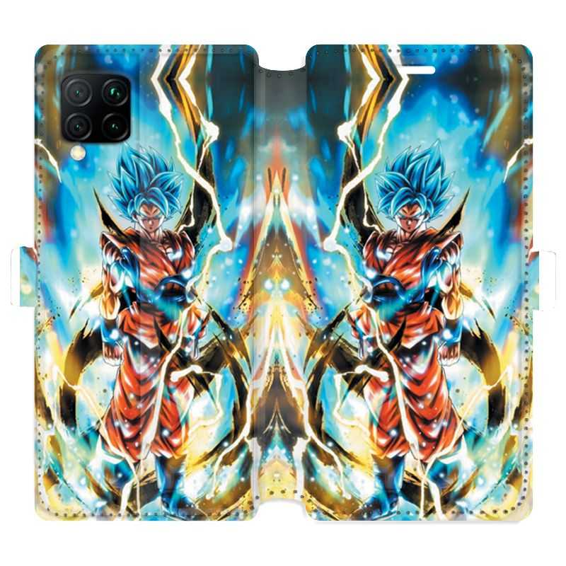 Housse cuir portefeuille pour Huawei P40 Lite Manga Dragon Ball Sangoku Blanc