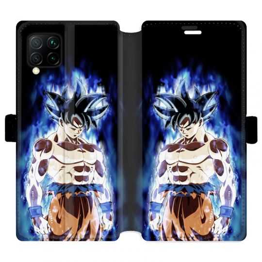 Housse cuir portefeuille pour Huawei P40 Lite Manga Dragon Ball Sangoku Noir