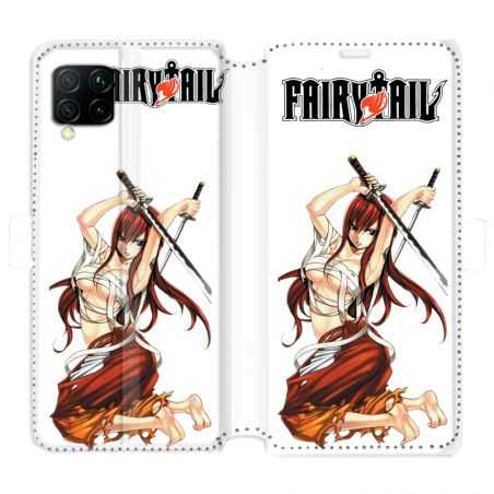 Housse cuir portefeuille pour Huawei P40 Lite Manga Fairy Tail Erza