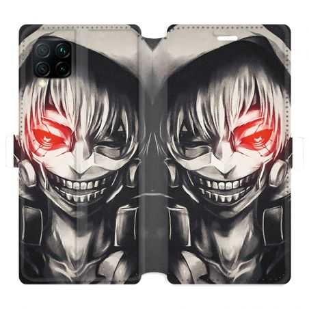 Housse cuir portefeuille pour Huawei P40 Lite Manga kaneki