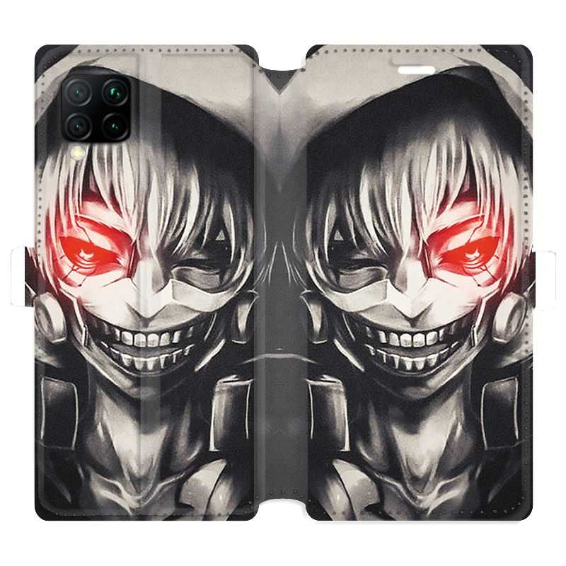 Housse cuir portefeuille pour Huawei P40 Lite Manga kaneki