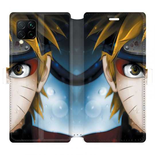Housse cuir portefeuille pour Huawei P40 Lite Manga Naruto blanc