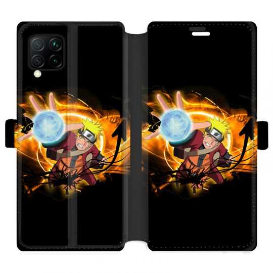 Housse cuir portefeuille pour Huawei P40 Lite Manga Naruto noir