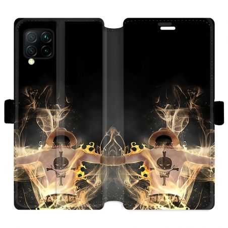 Housse cuir portefeuille pour Huawei P40 Lite Manga One Piece Ace noir