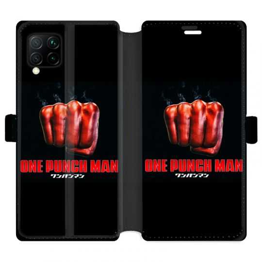 Housse cuir portefeuille pour Huawei P40 Lite Manga One Punch Man poing