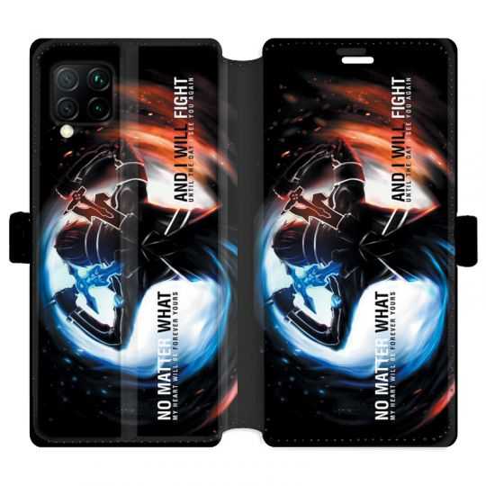 Housse cuir portefeuille pour Huawei P40 Lite Manga SAO sword Art Online Fight