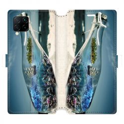 Housse cuir portefeuille pour Huawei P40 Lite Mer Bouteille