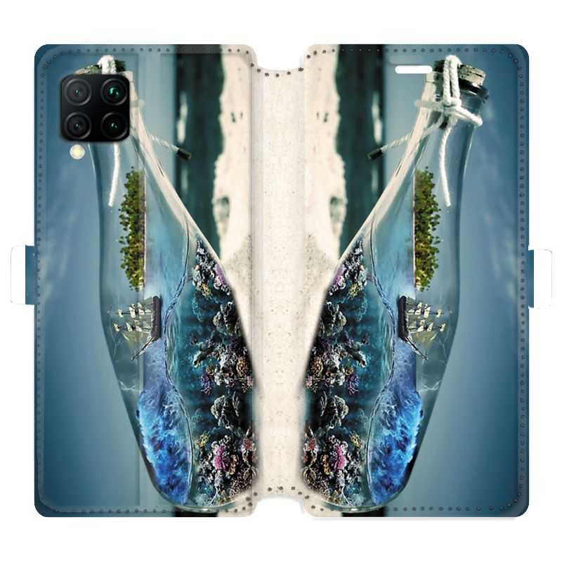 Housse cuir portefeuille pour Huawei P40 Lite Mer Bouteille