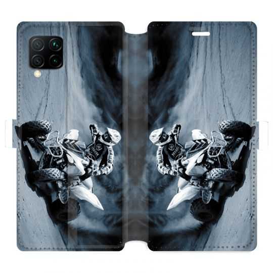 Housse cuir portefeuille pour Huawei P40 Lite Moto Quad