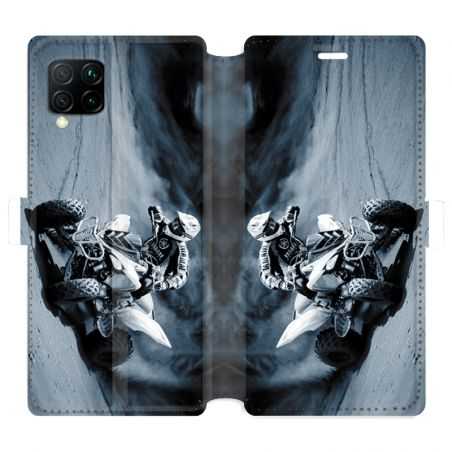 Housse cuir portefeuille pour Huawei P40 Lite Moto Quad