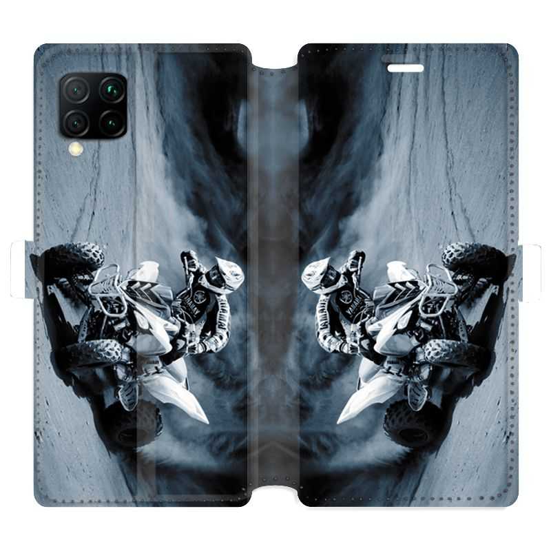 Housse cuir portefeuille pour Huawei P40 Lite Moto Quad
