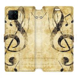 Housse cuir portefeuille pour Huawei P40 Lite Musique clé sol vintage