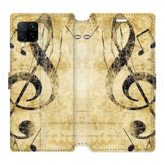 Housse cuir portefeuille pour Huawei P40 Lite Musique clé sol vintage