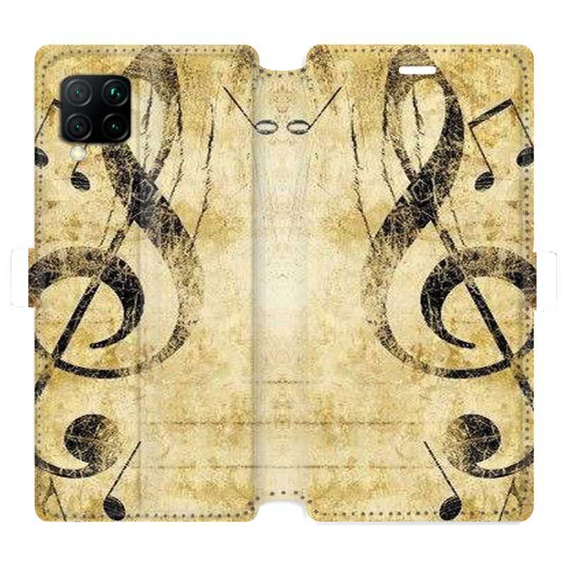 Housse cuir portefeuille pour Huawei P40 Lite Musique clé sol vintage