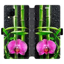 Housse cuir portefeuille pour Huawei P40 Lite orchidee bambou