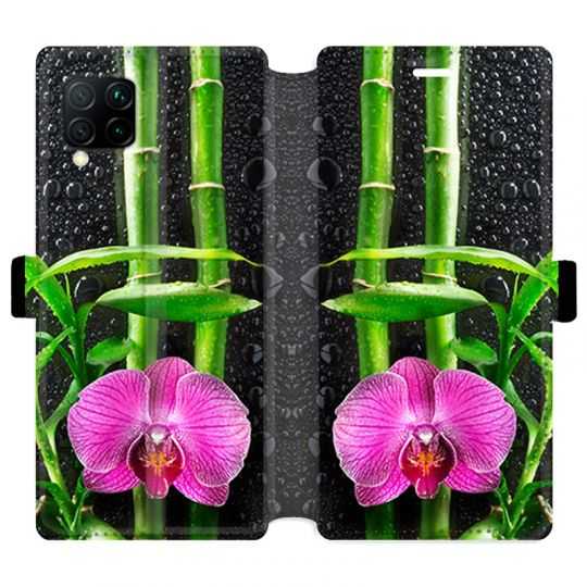 Housse cuir portefeuille pour Huawei P40 Lite orchidee bambou