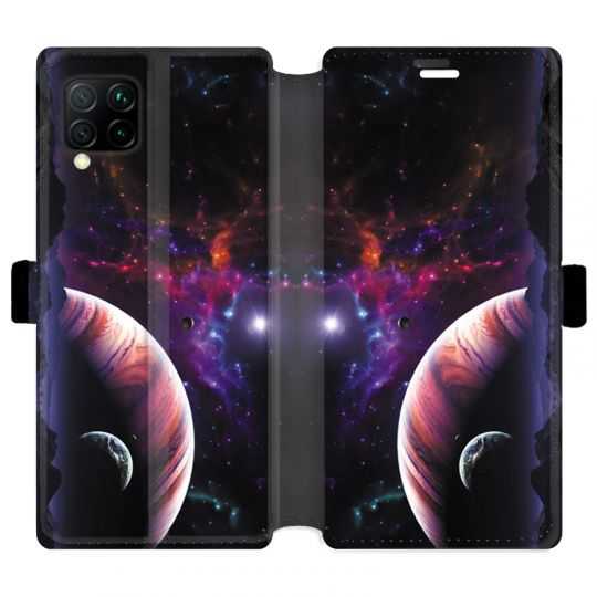 Housse cuir portefeuille pour Huawei P40 Lite Planete rouge