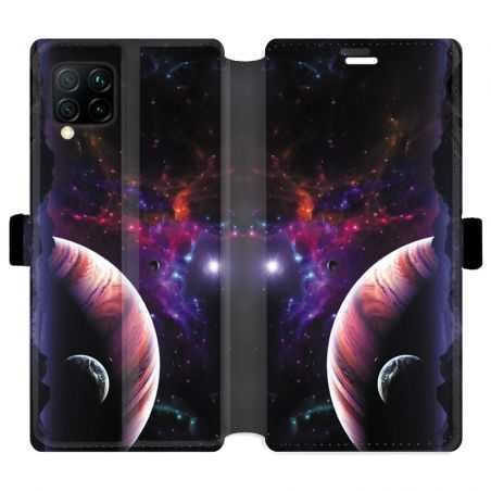 Housse cuir portefeuille pour Huawei P40 Lite Planete rouge