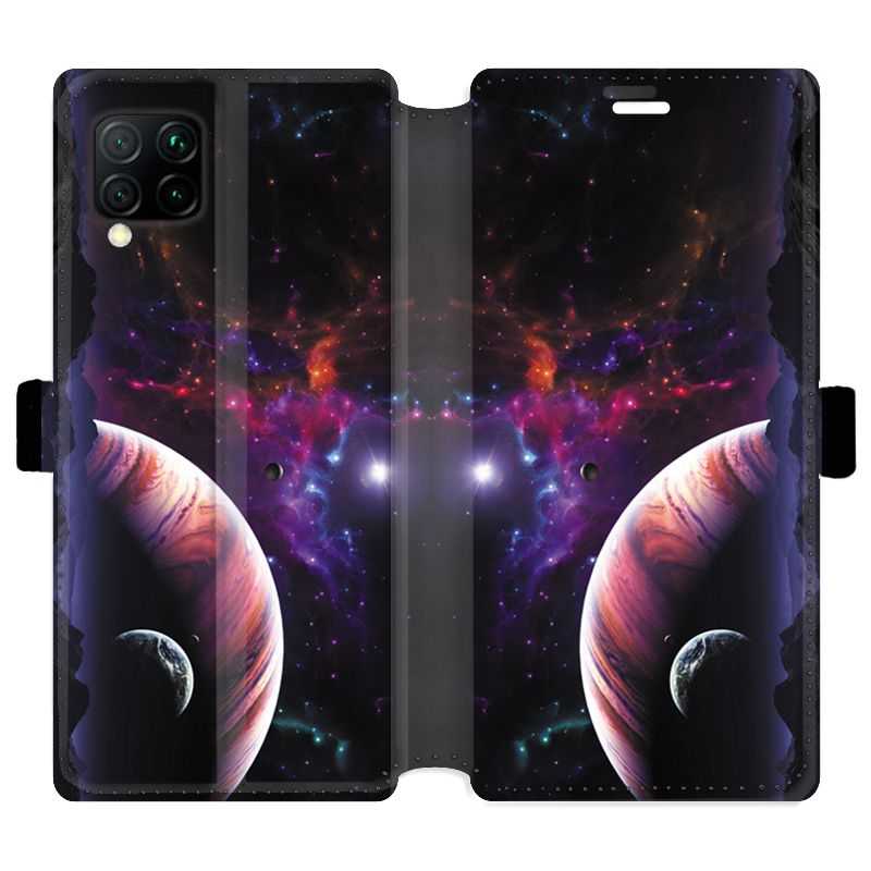 Housse cuir portefeuille pour Huawei P40 Lite Planete rouge