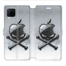 Housse cuir portefeuille pour Huawei P40 Lite Pomme Tete mort