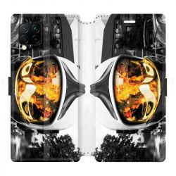 Housse cuir portefeuille pour Huawei P40 Lite pompier casque feu